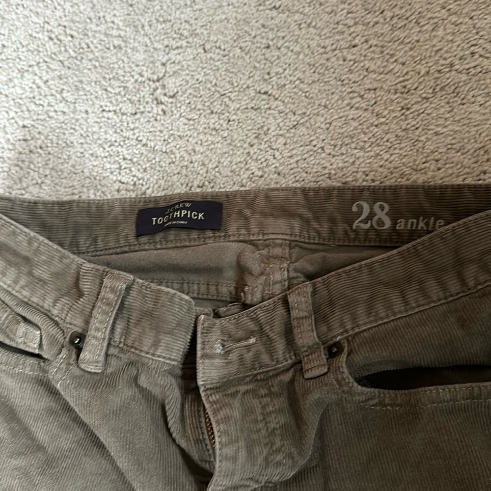 J crew toothpick ankle corduroy pants